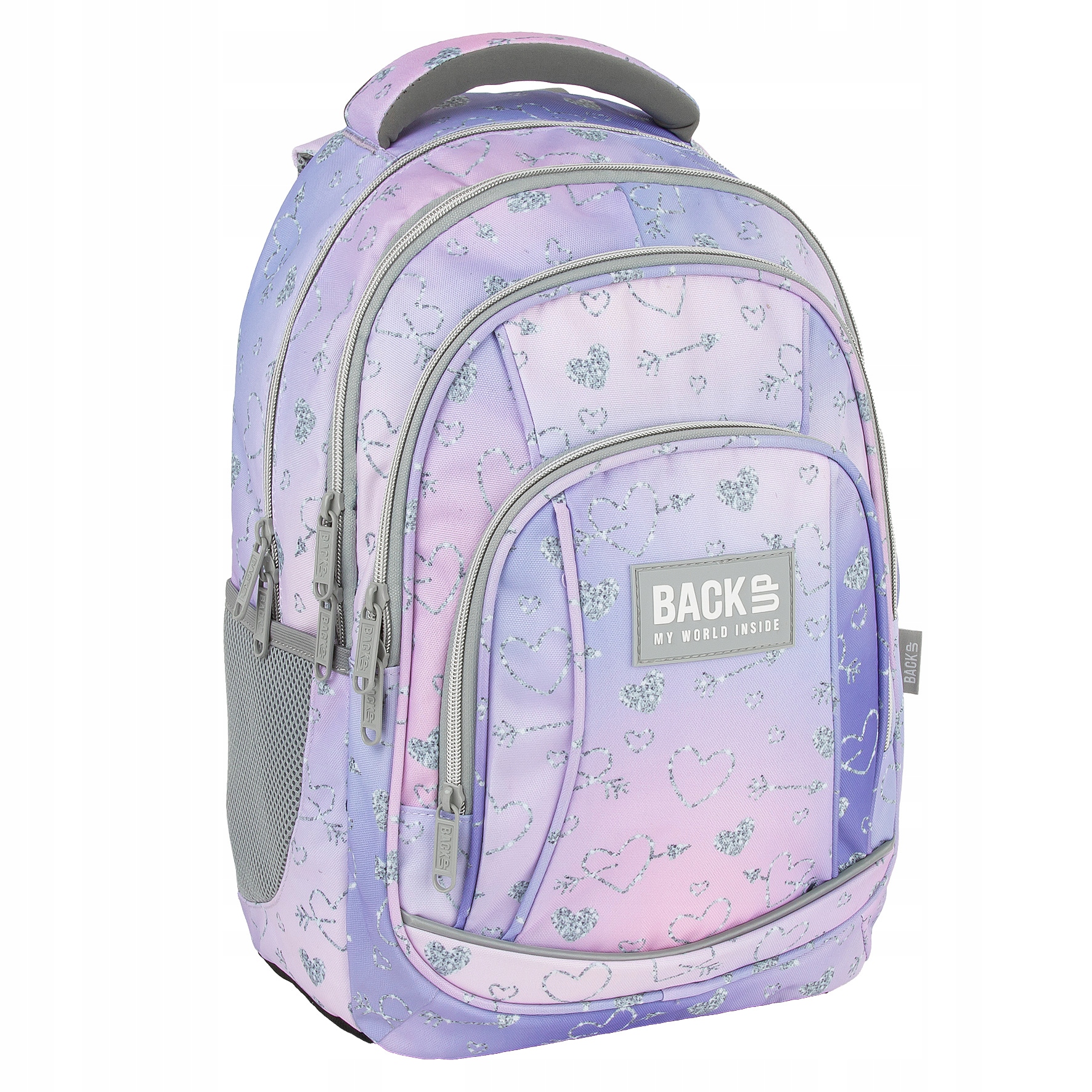 Školský batoh Back Up s viacerými priehradkami, fialový, 26 l